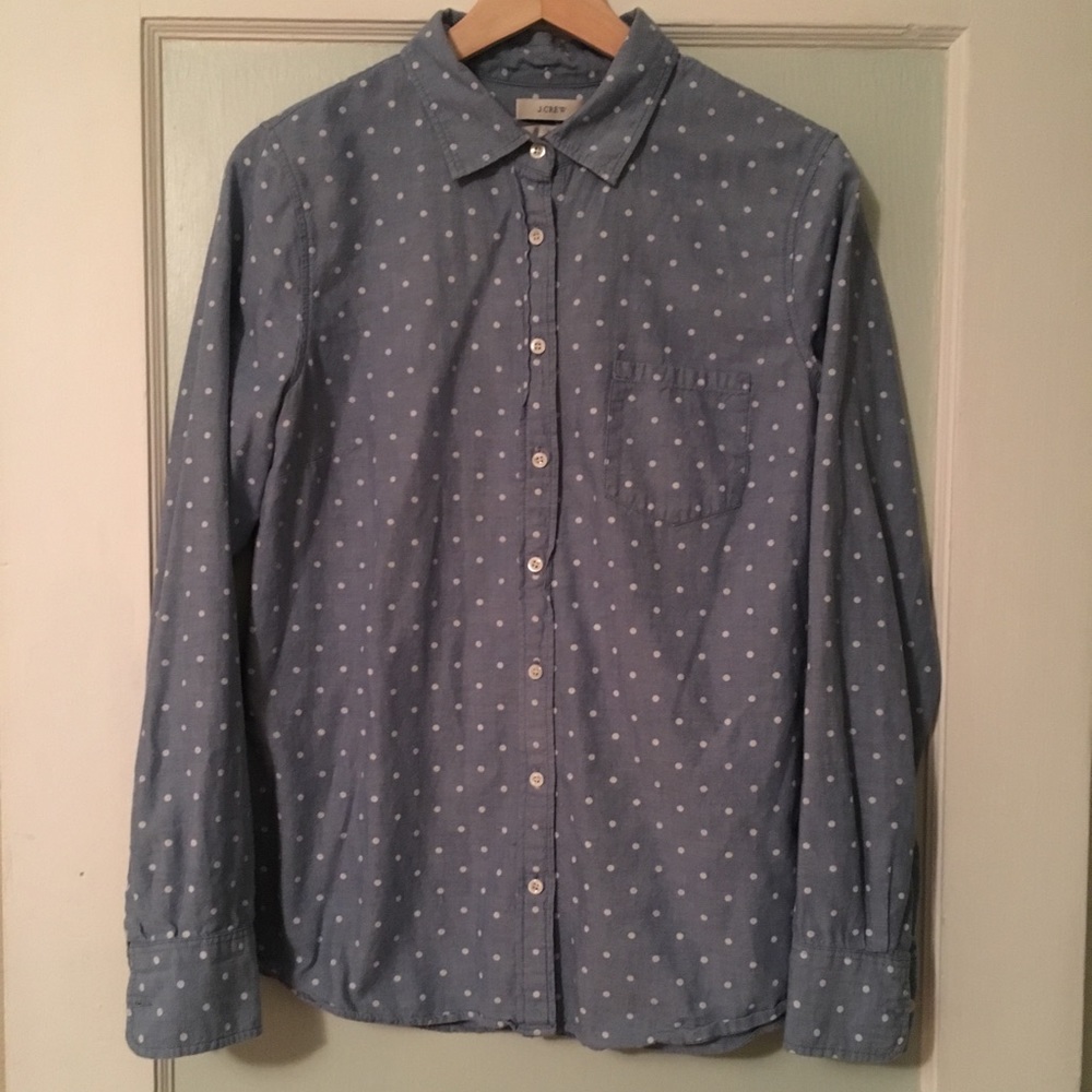 J. Crew polka dot long sleeve - Picture 2 of 4